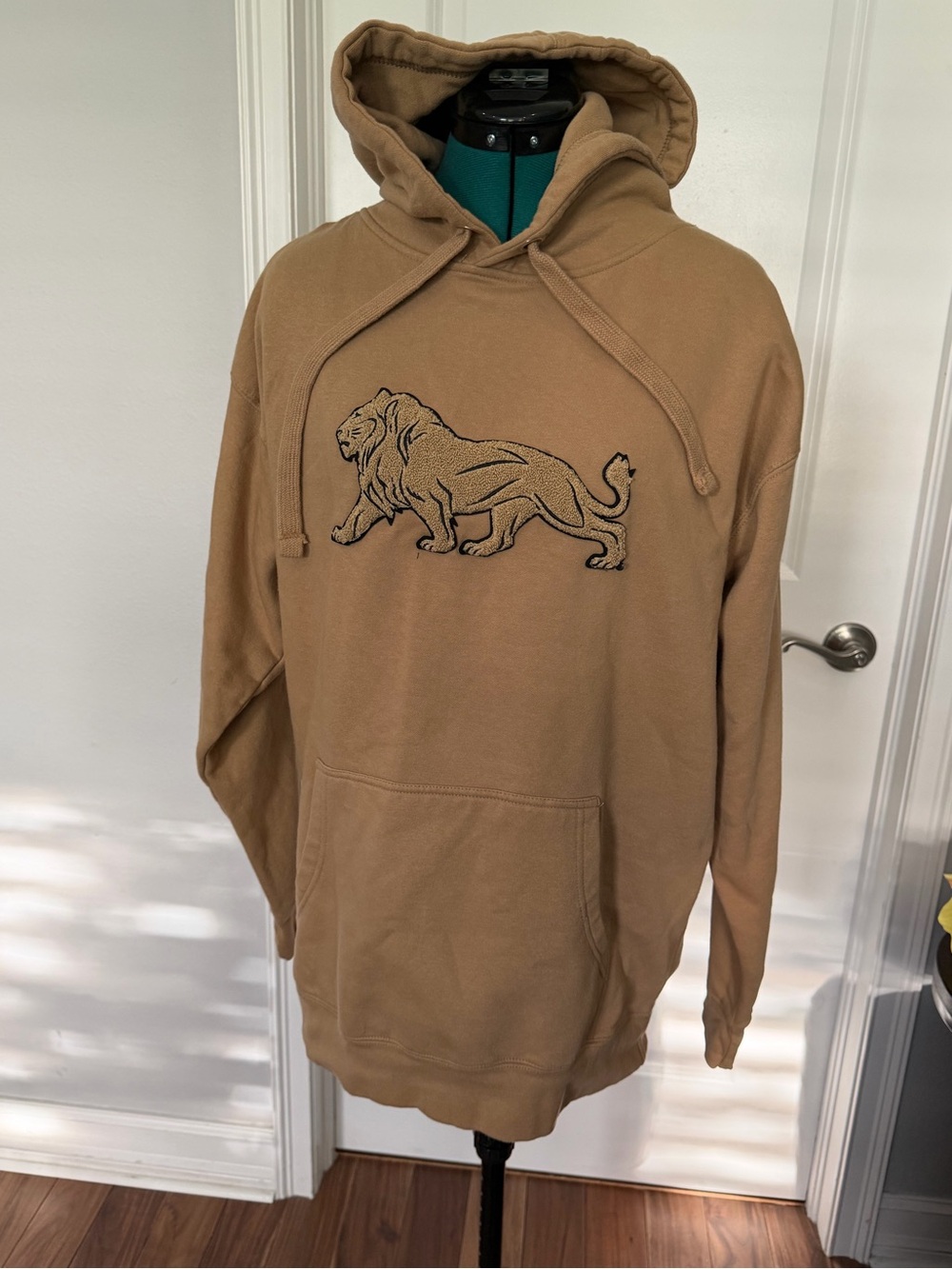 MGM Grand Tan Hooded Sweatshirt with Embroidered Lion